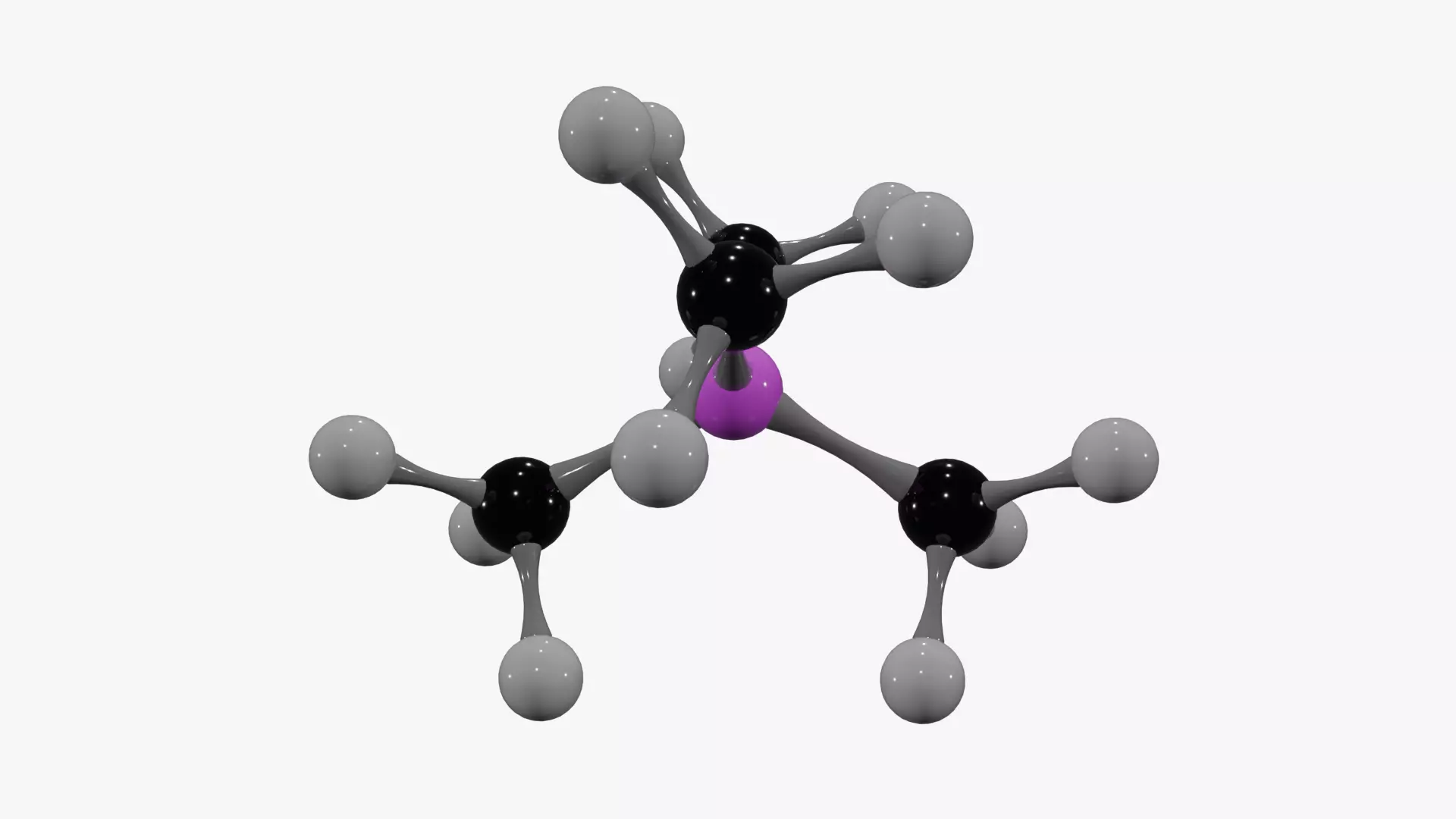 Tetramethylsilane Molecule Low-poly 3D model_5