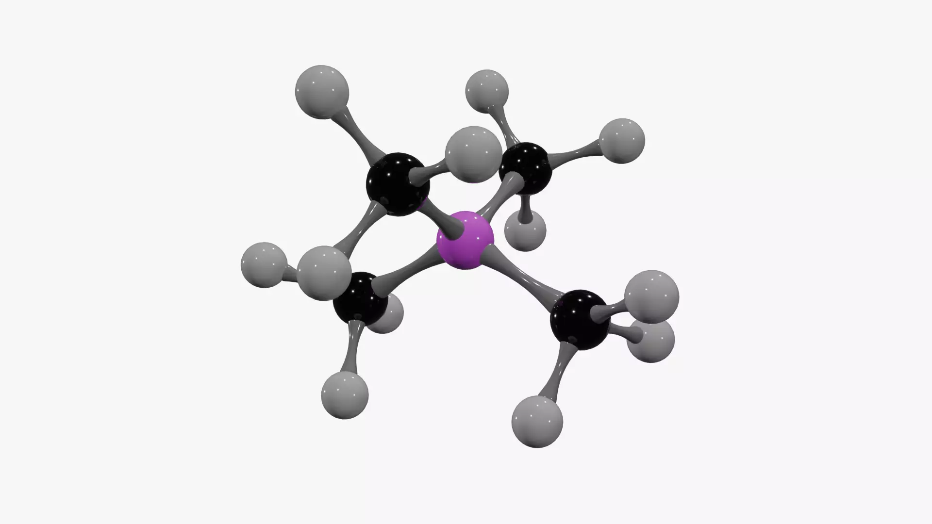 Tetramethylsilane Molecule Low-poly 3D model_1
