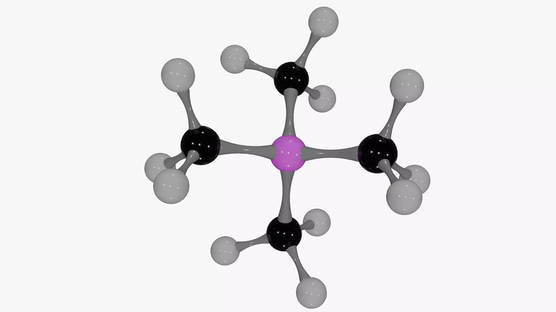 Tetramethylsilane Molecule Low-poly 3D model_4