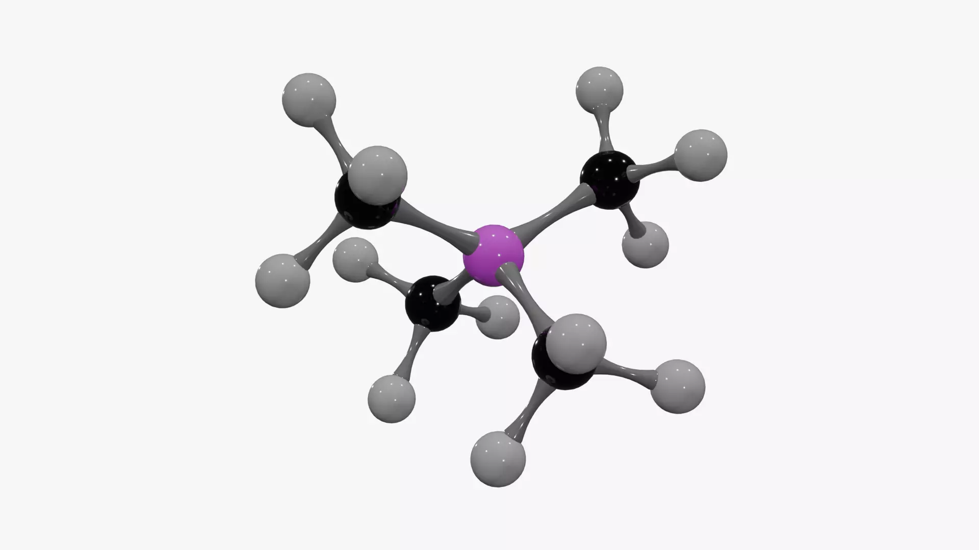Tetramethylsilane Molecule Low-poly 3D model_2
