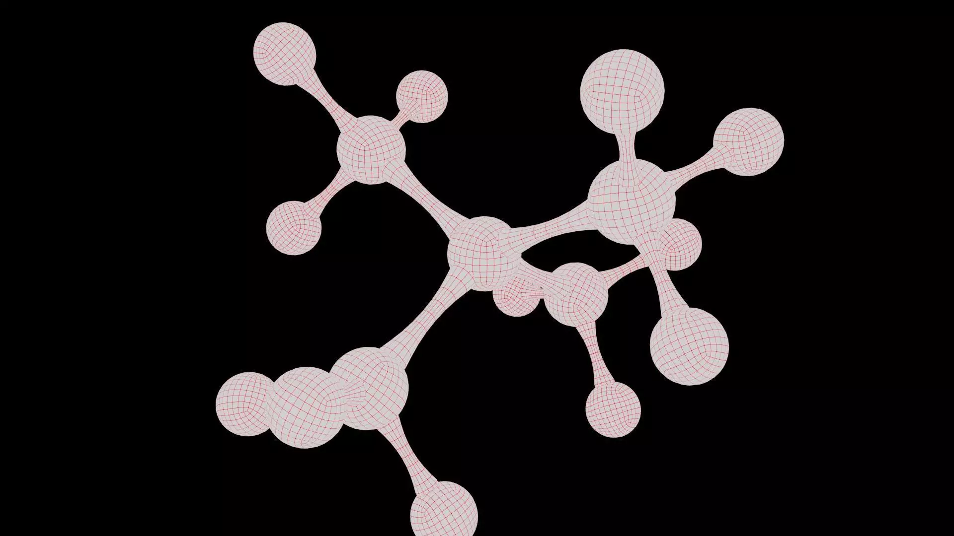 Tetramethylsilane Molecule Low-poly 3D model_8