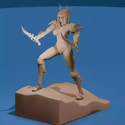 Sexy Elf Warrior NSFW Dagger Fighting Multiple STL Files