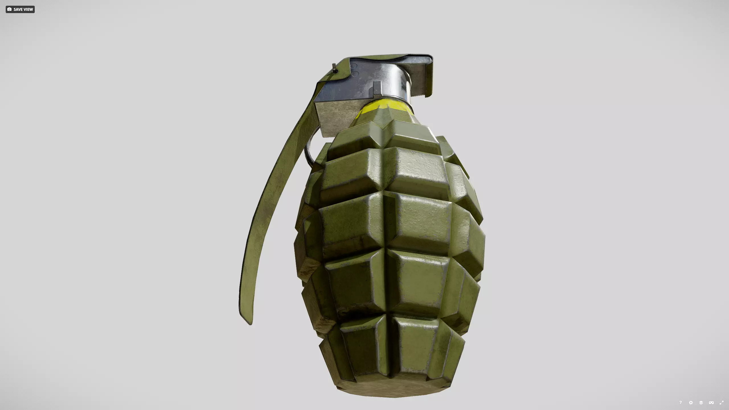 MK2 grenade Low-poly 3D model_8