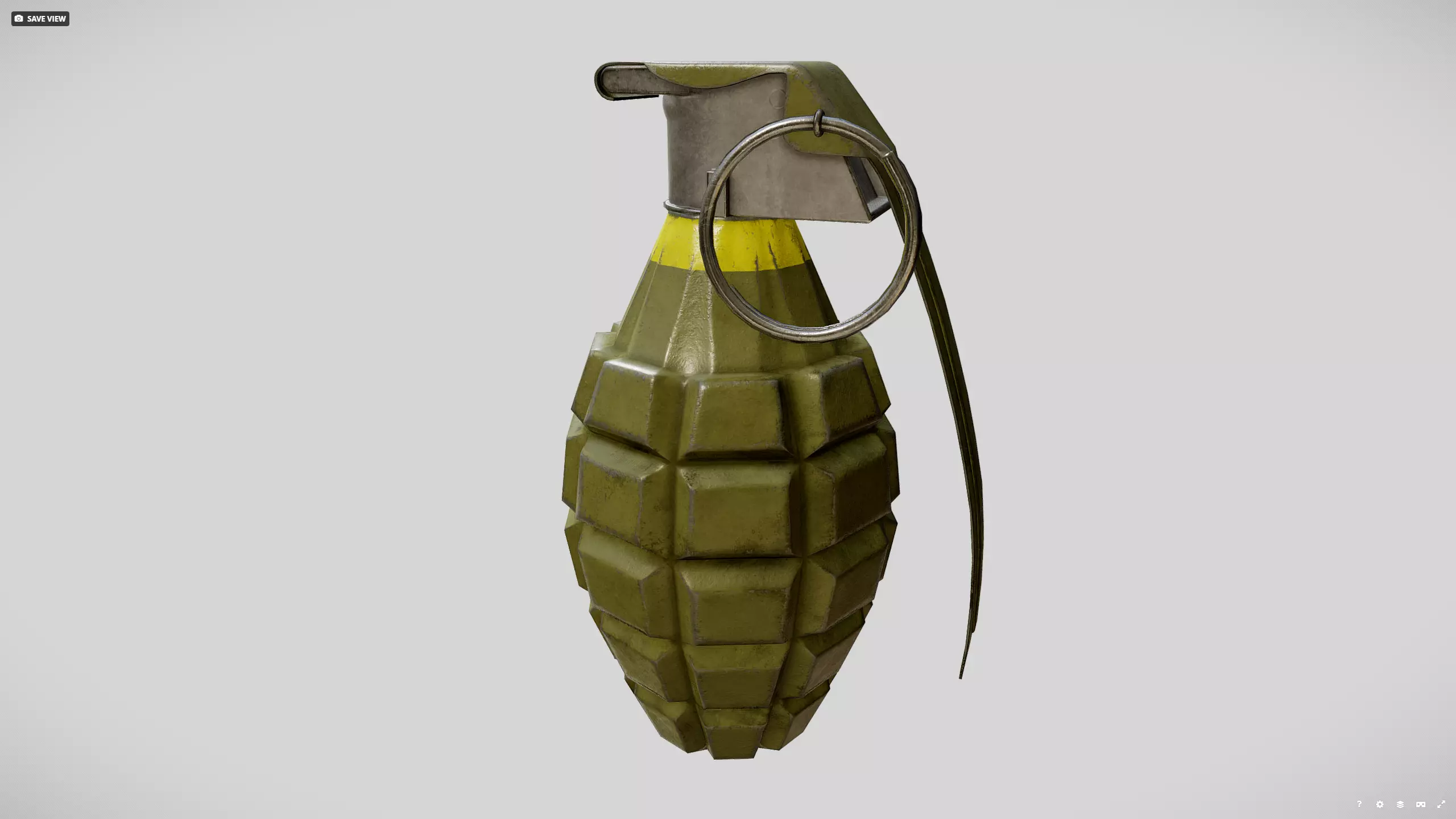 MK2 grenade Low-poly 3D model_1