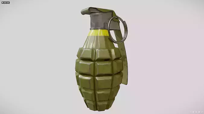 MK2 grenade Low-poly 3D model