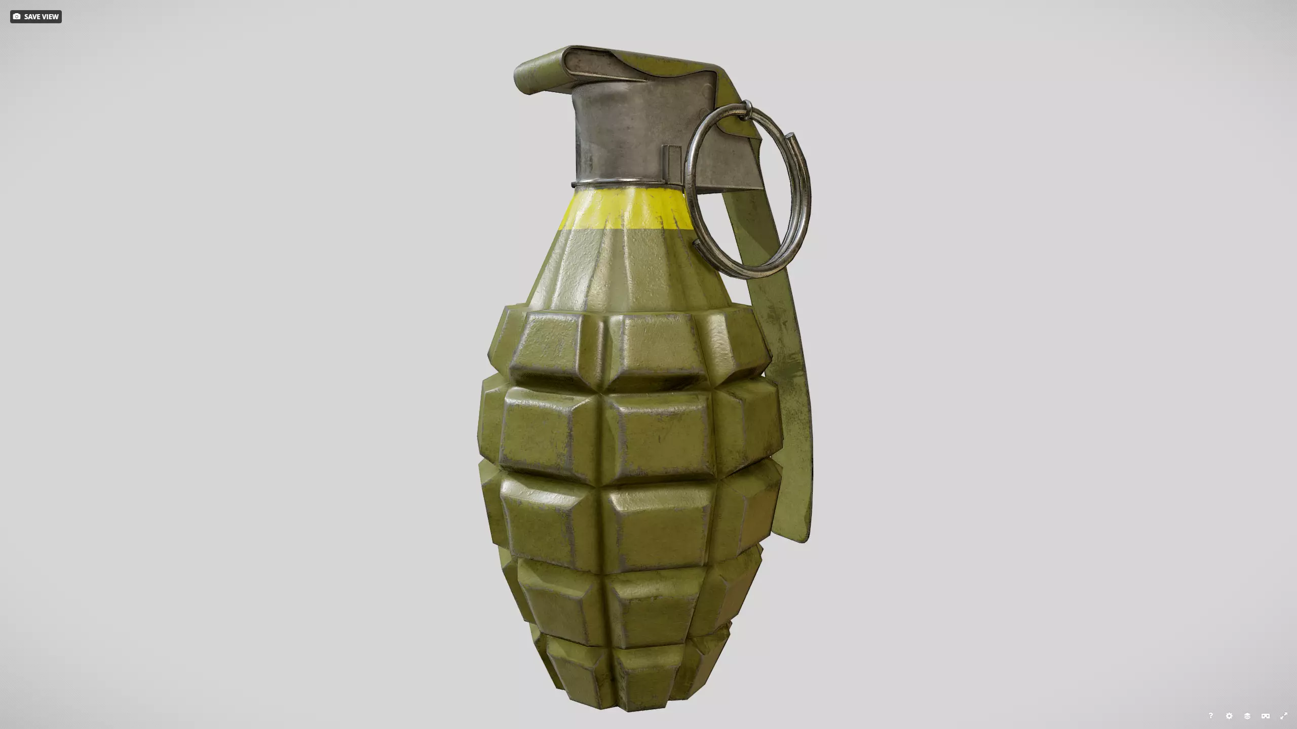 MK2 grenade Low-poly 3D model_0