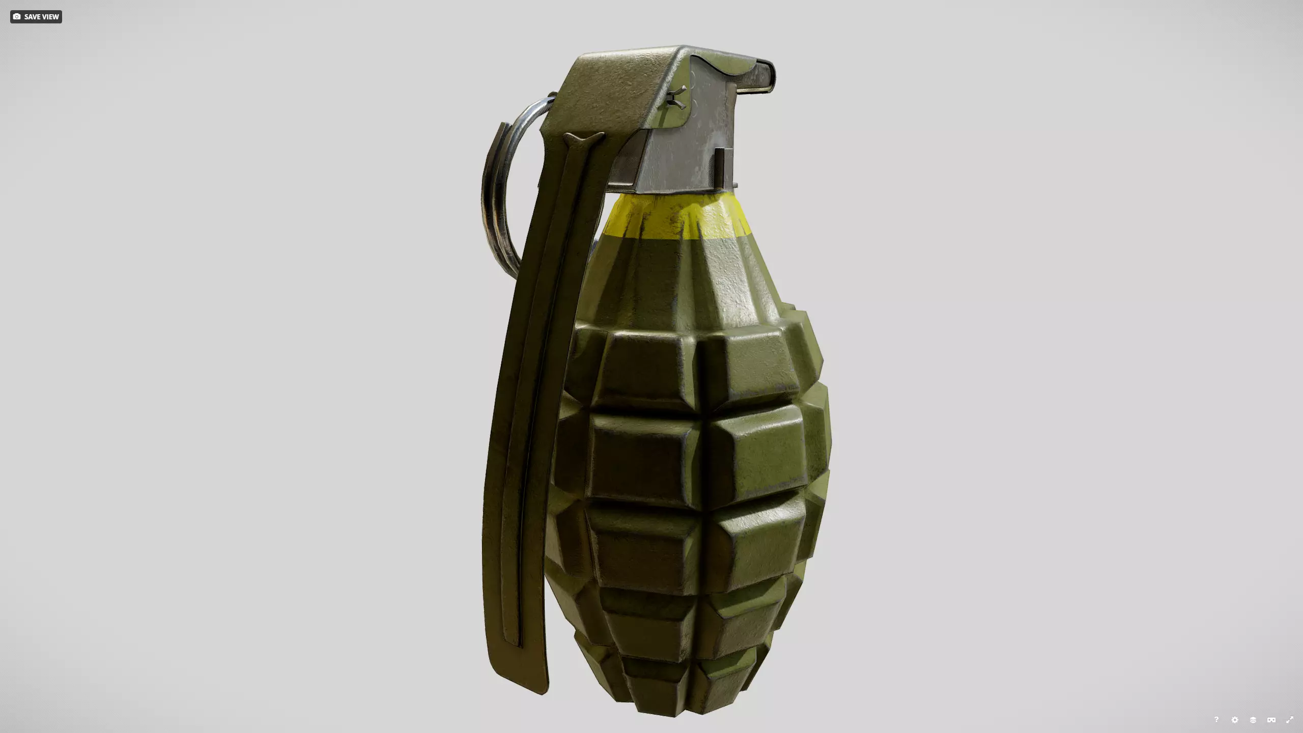 MK2 grenade Low-poly 3D model_3