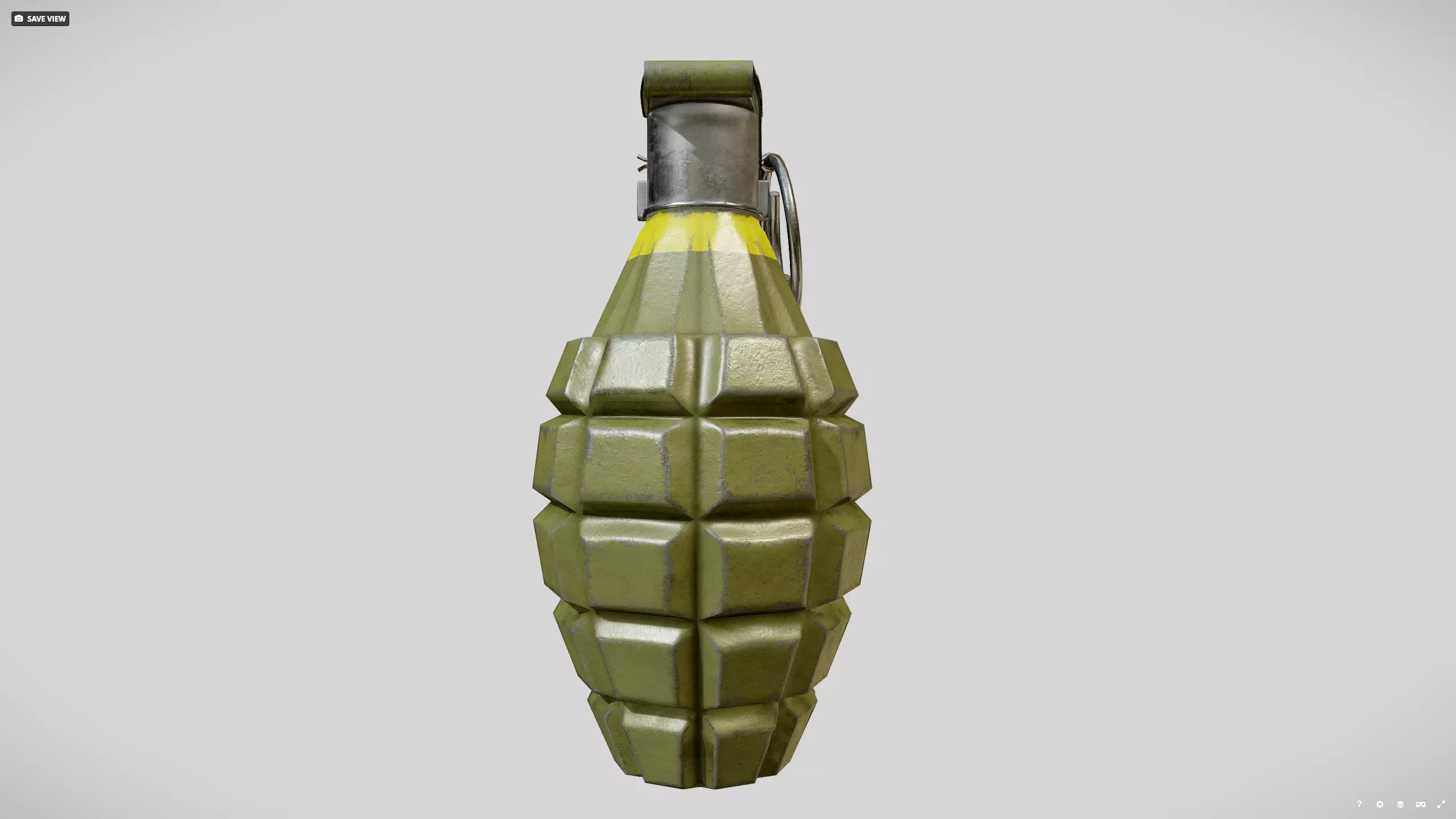 MK2 grenade Low-poly 3D model_9