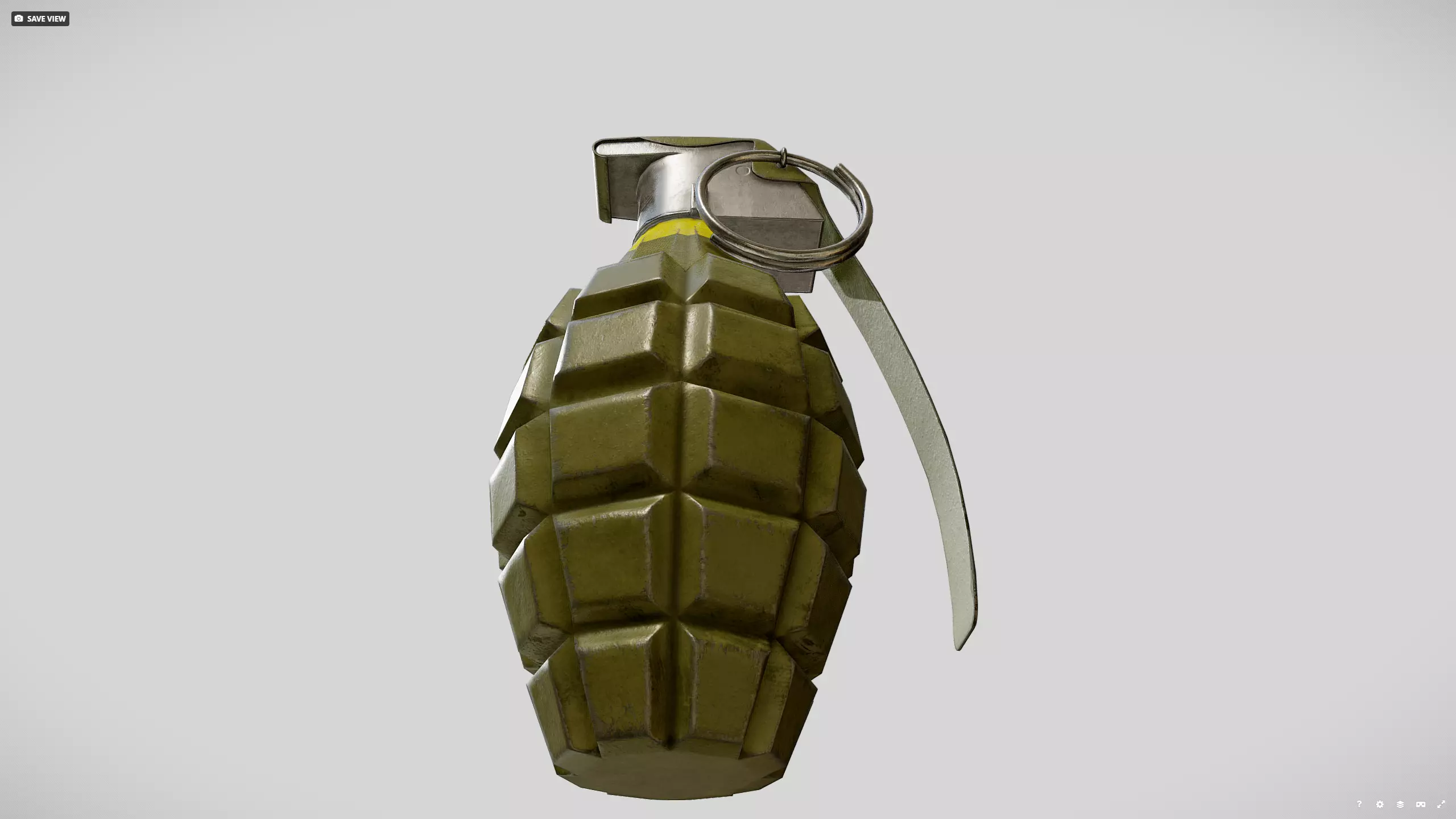 MK2 grenade Low-poly 3D model_7