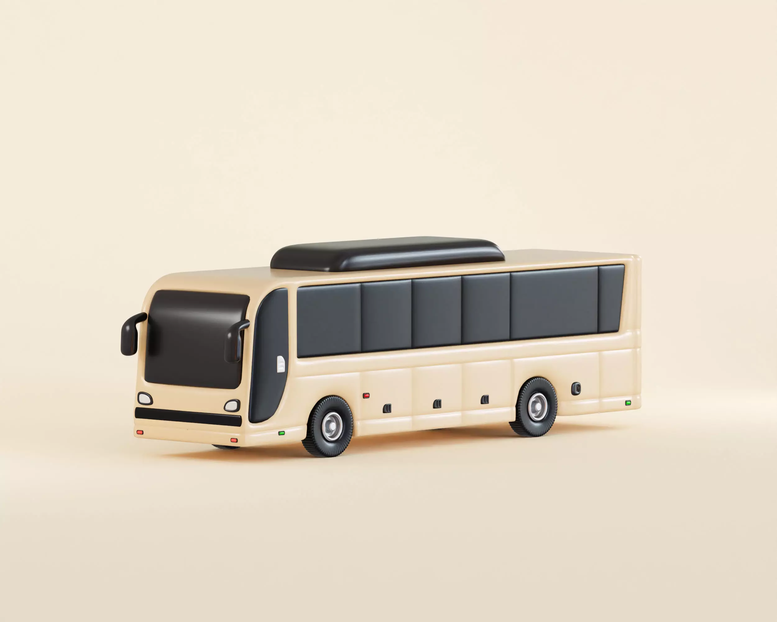 Cartoon Bus Low-poly 3D model