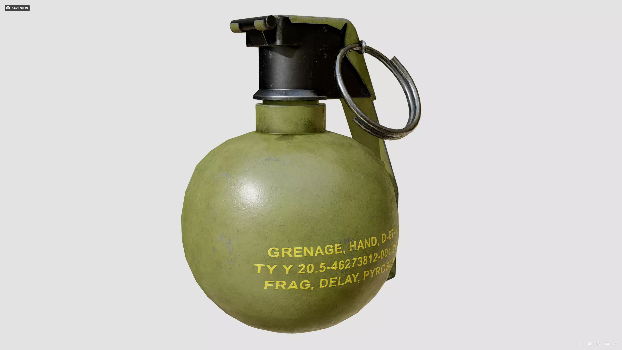 M67 grenade Low-poly 3D model_0
