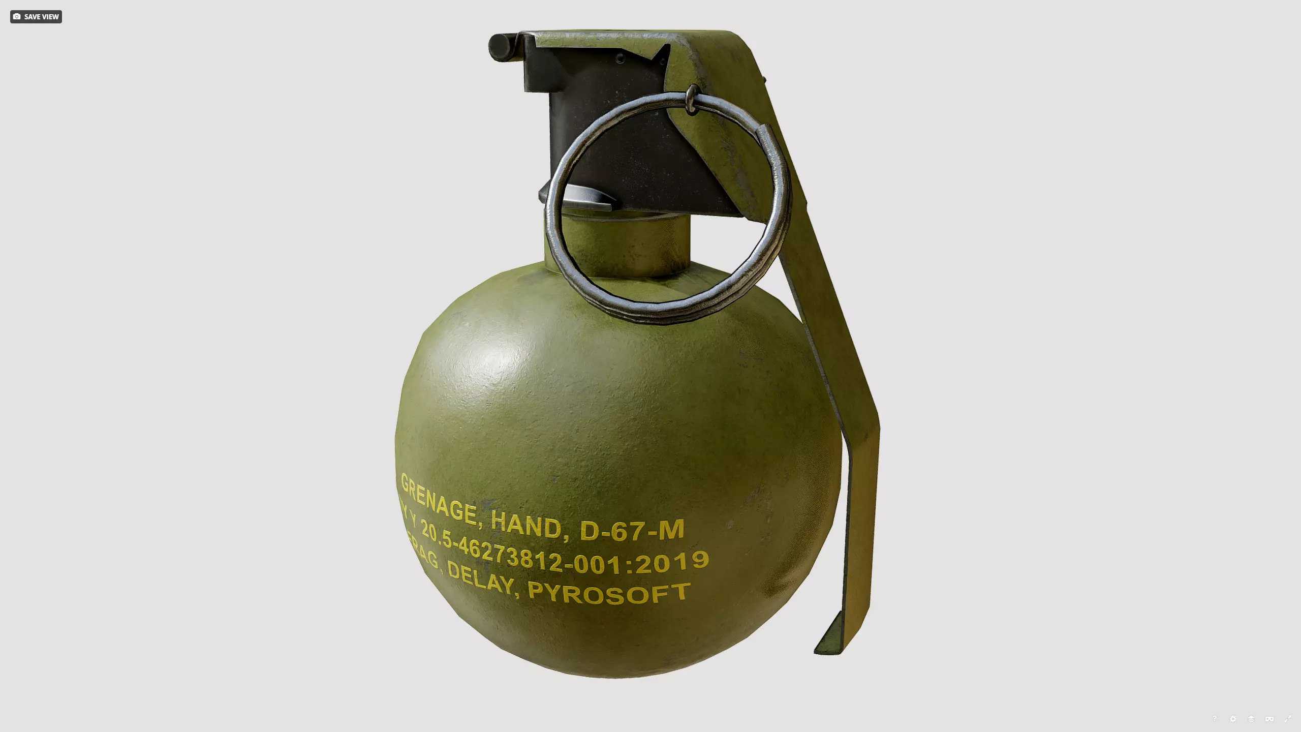 M67 grenade Low-poly 3D model_1