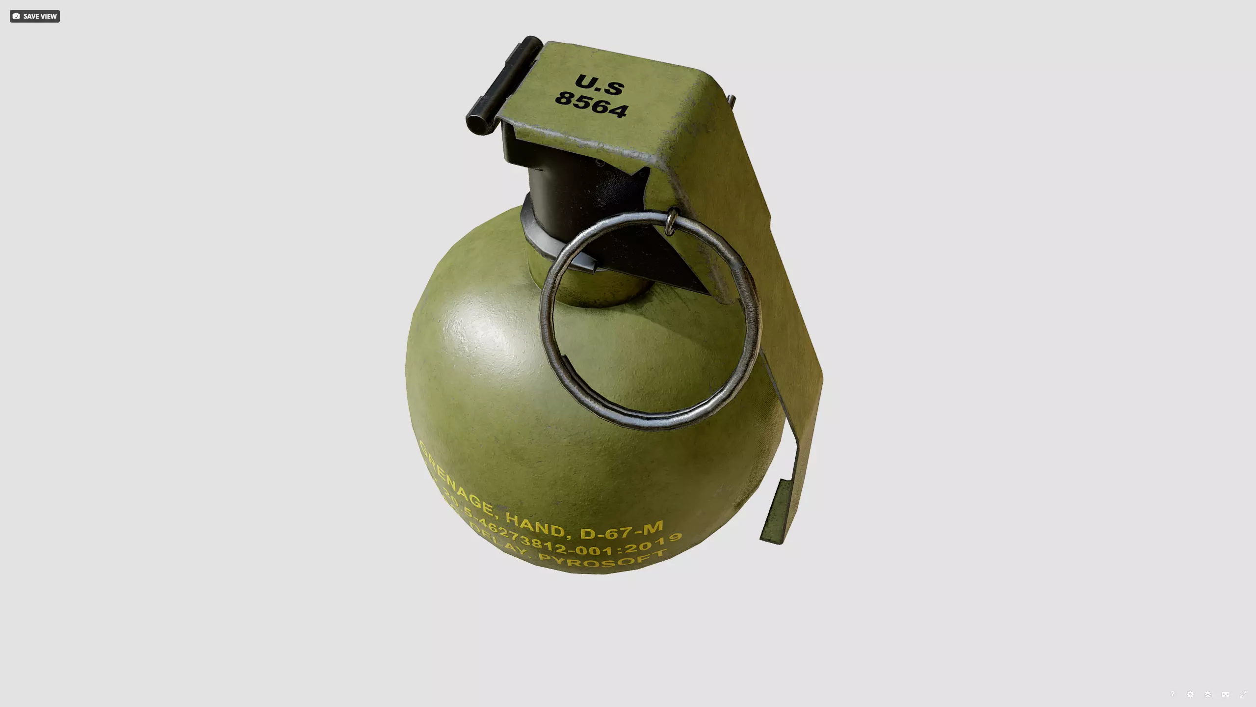 M67 grenade Low-poly 3D model_5
