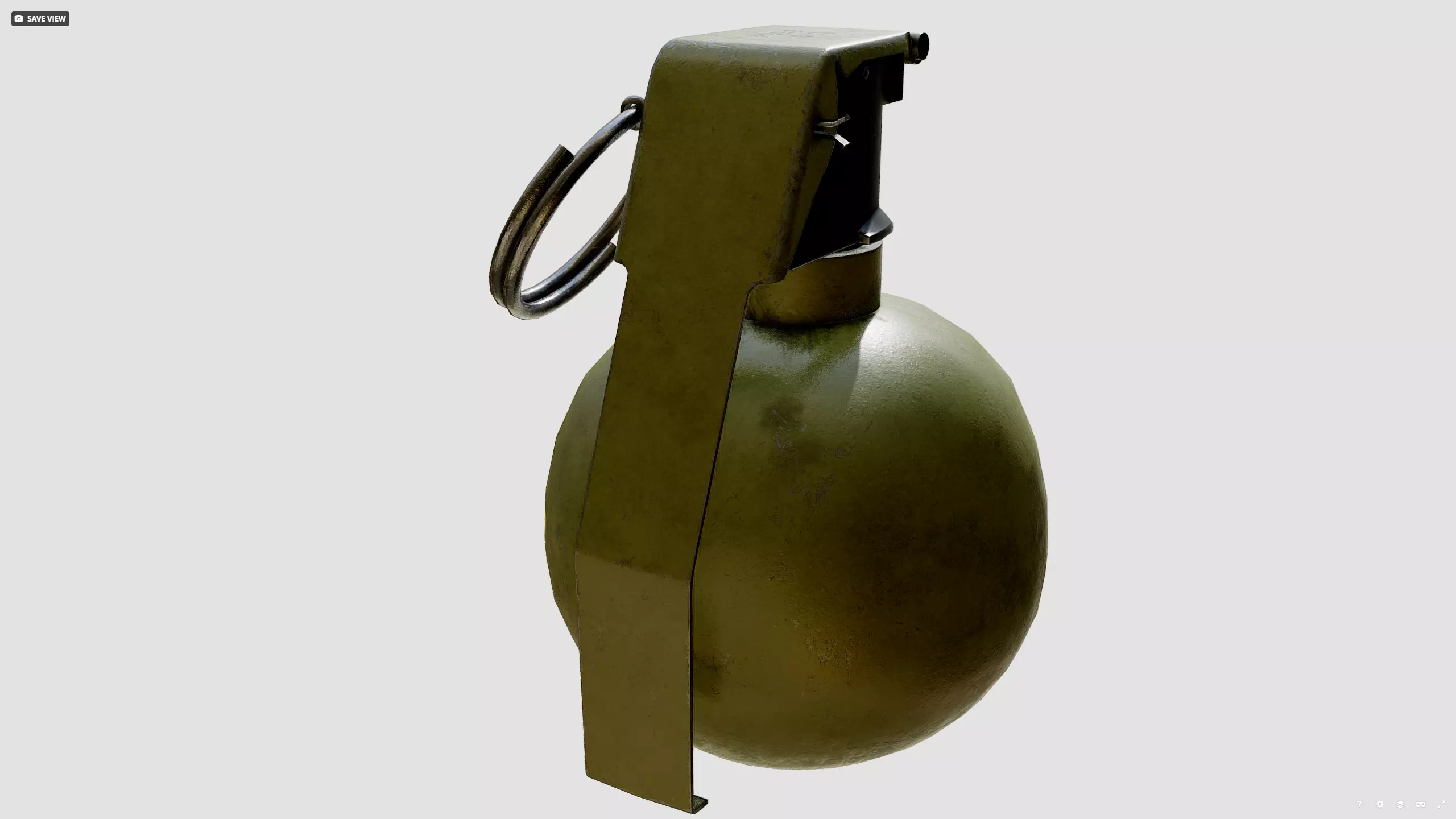 M67 grenade Low-poly 3D model_2