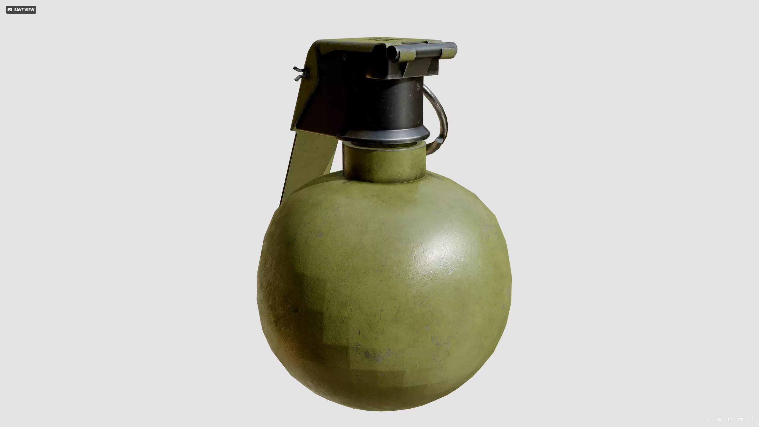 M67 grenade Low-poly 3D model_3