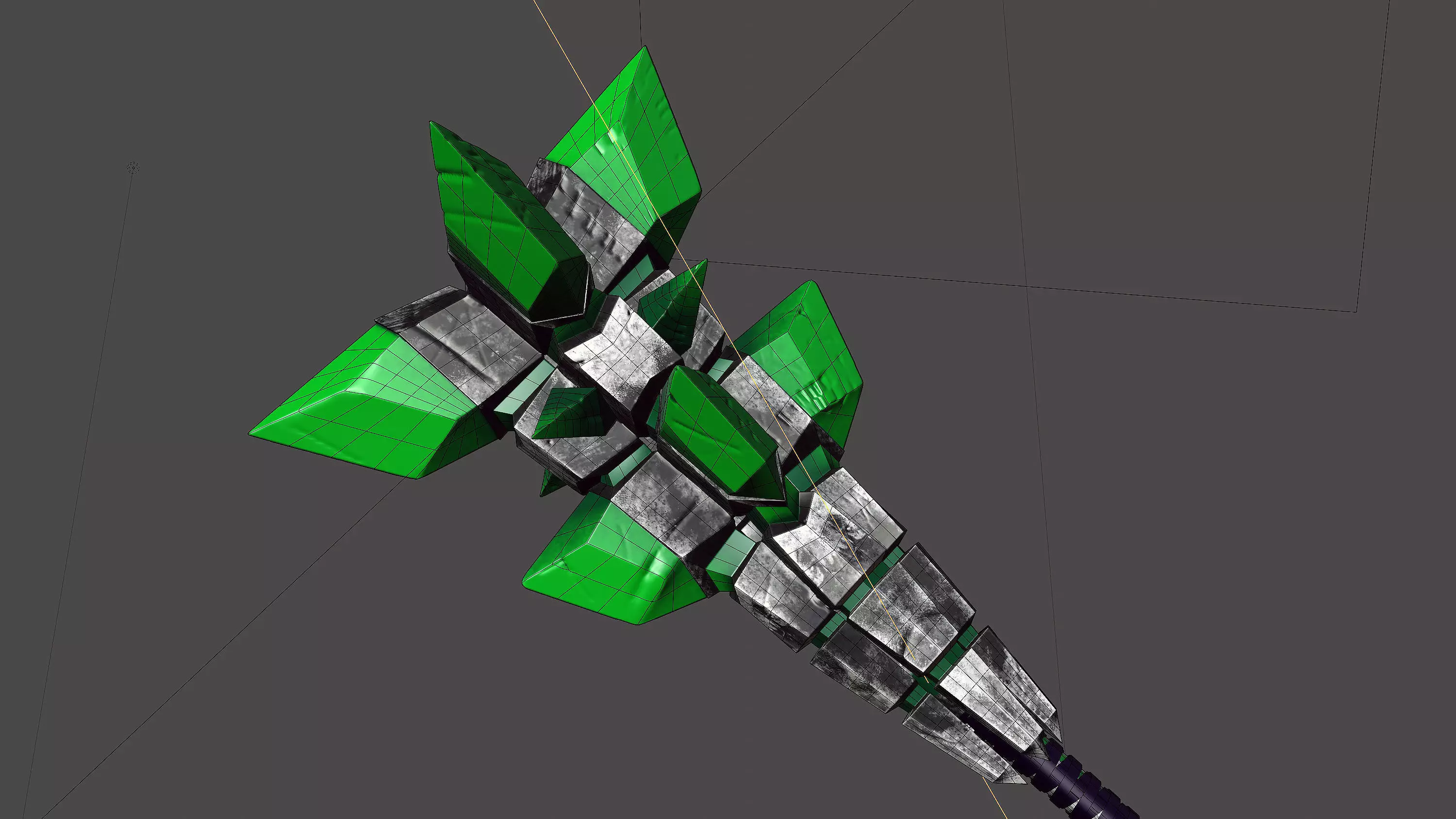 LowPoly Magic Mace Game Ready Fantasy Weapon 8K Textures Low-poly 3D model_2