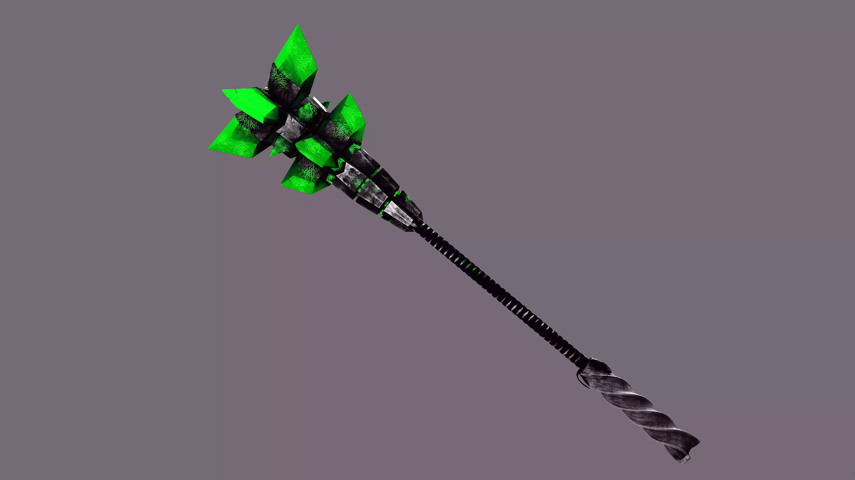 LowPoly Magic Mace Game Ready Fantasy Weapon 8K Textures Low-poly 3D model_0