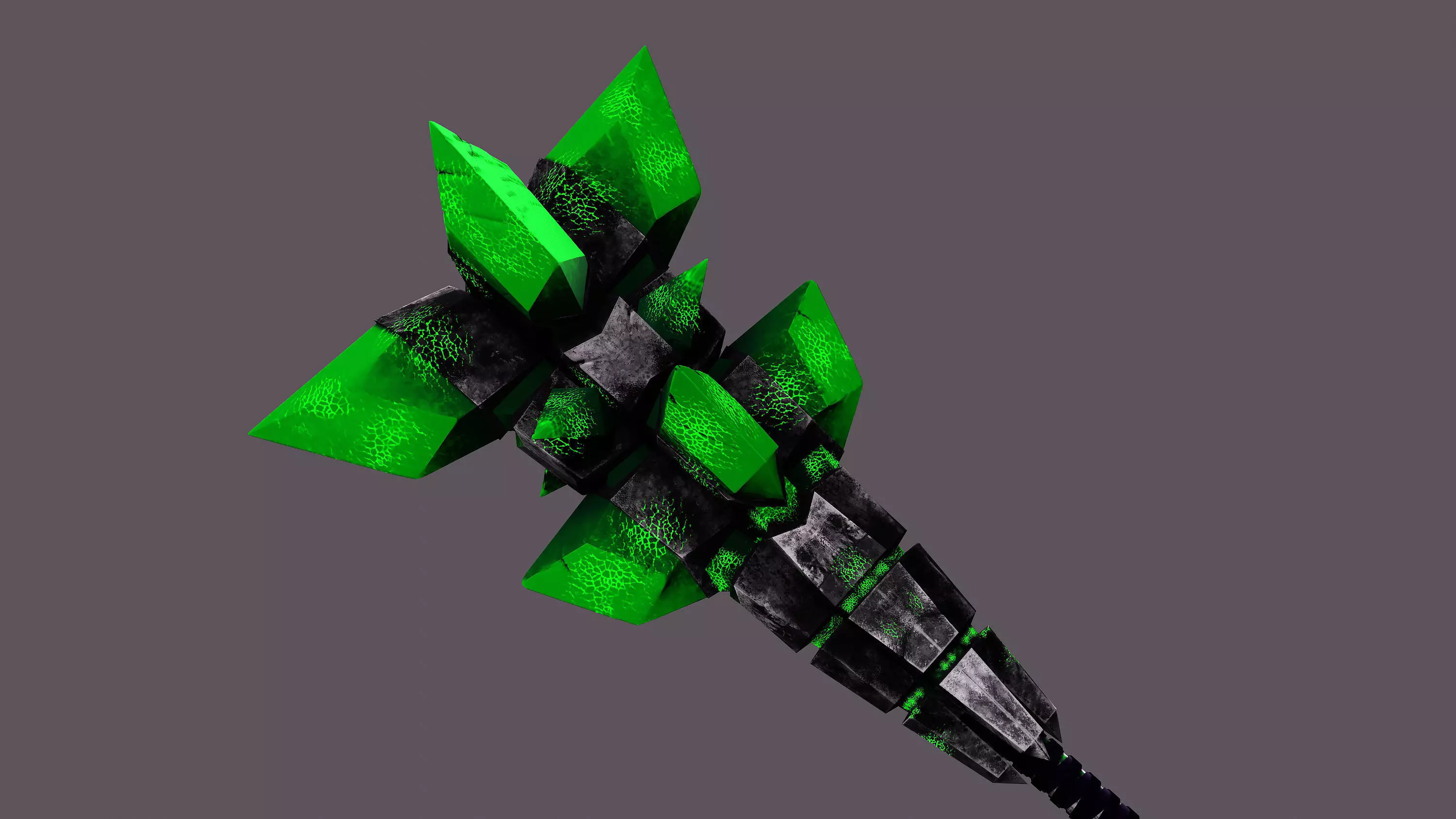 LowPoly Magic Mace Game Ready Fantasy Weapon 8K Textures Low-poly 3D model_1