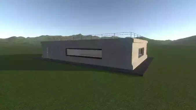 Military Control Building - Game Ready 3D Model PBR Low Poly