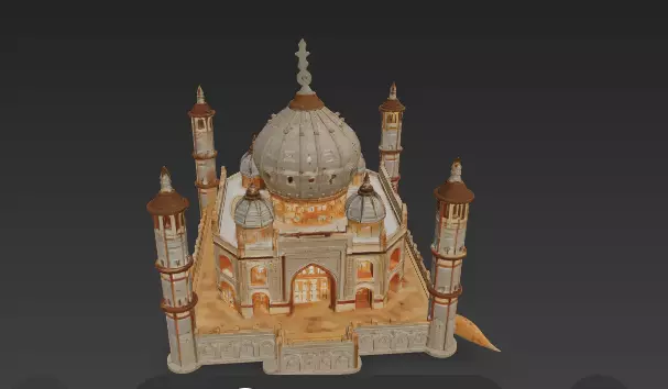Taj Mahal 3D Model - Detailed Architecture- Interior Lighting Low-poly 3D model_4