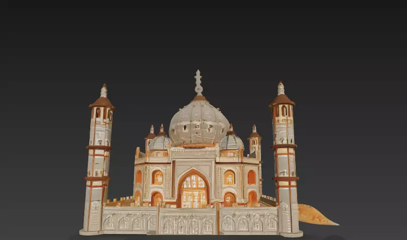 Taj Mahal 3D Model - Detailed Architecture- Interior Lighting Low-poly 3D model_3
