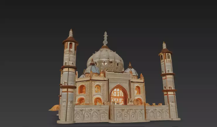 Taj Mahal 3D Model - Detailed Architecture- Interior Lighting Low-poly 3D model_0