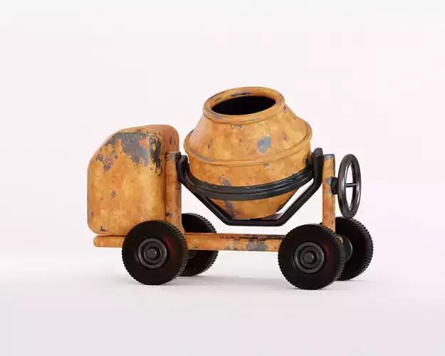 Concrete mixer Low-poly 3D model