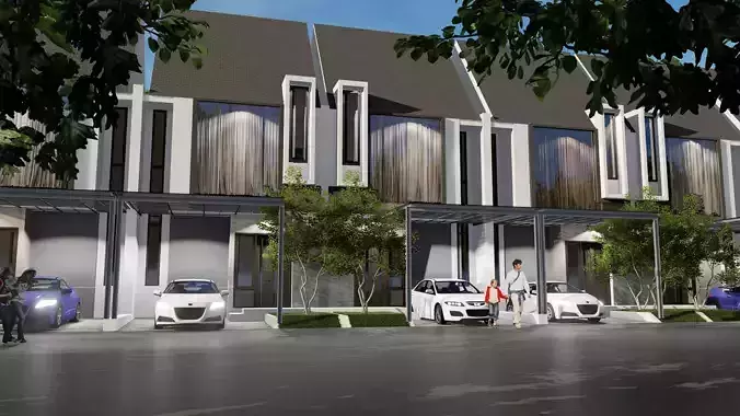 Modern Minimalist House Design 6x12 m  2 Floors SketchUp Only