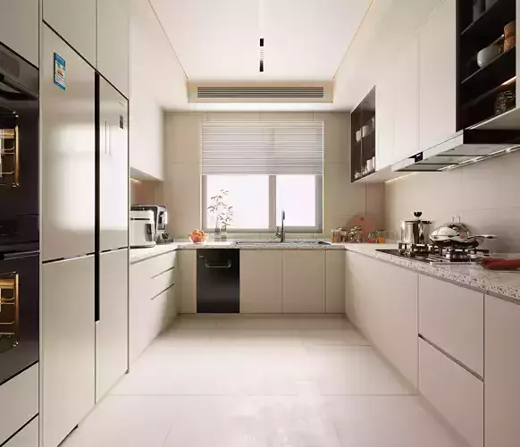 Modern Minimalist Kitchen with Built-in Appliances 057