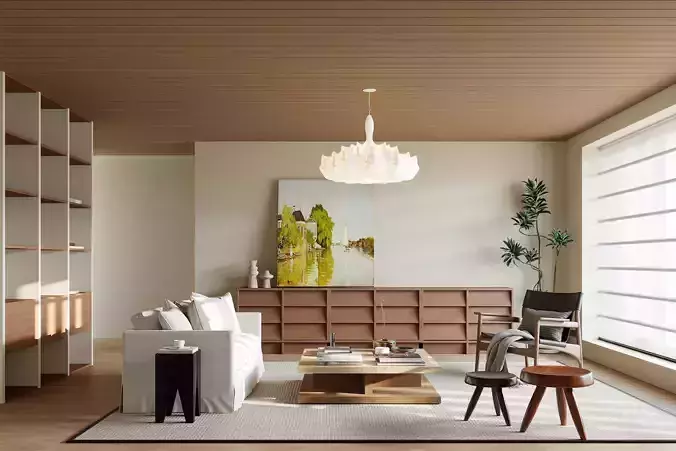Modern Minimalist Living Room 054