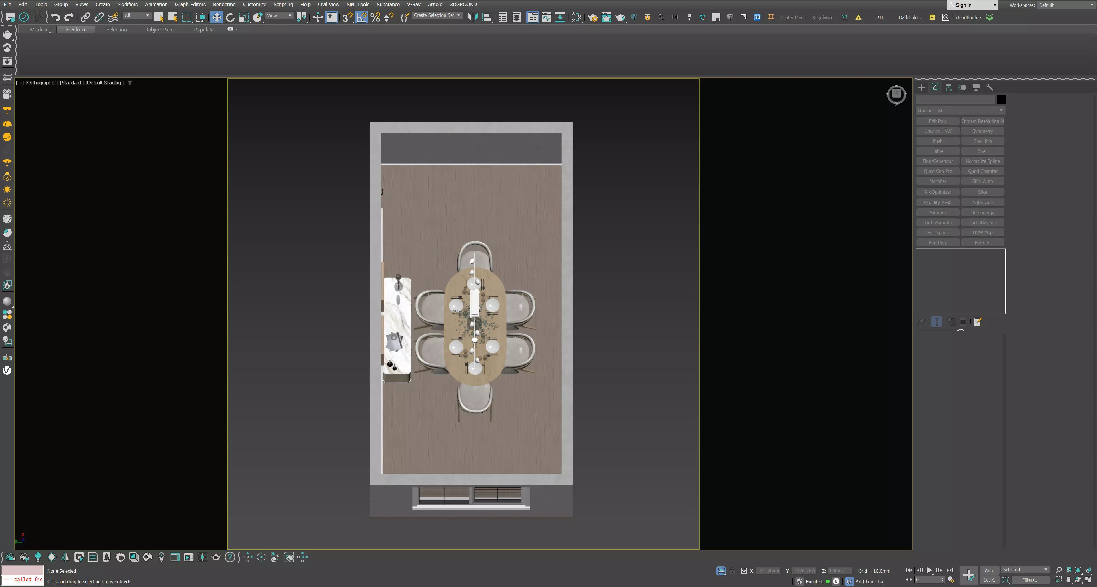 Modern Dining Room Scene 3ds Max Corona 3D model_5