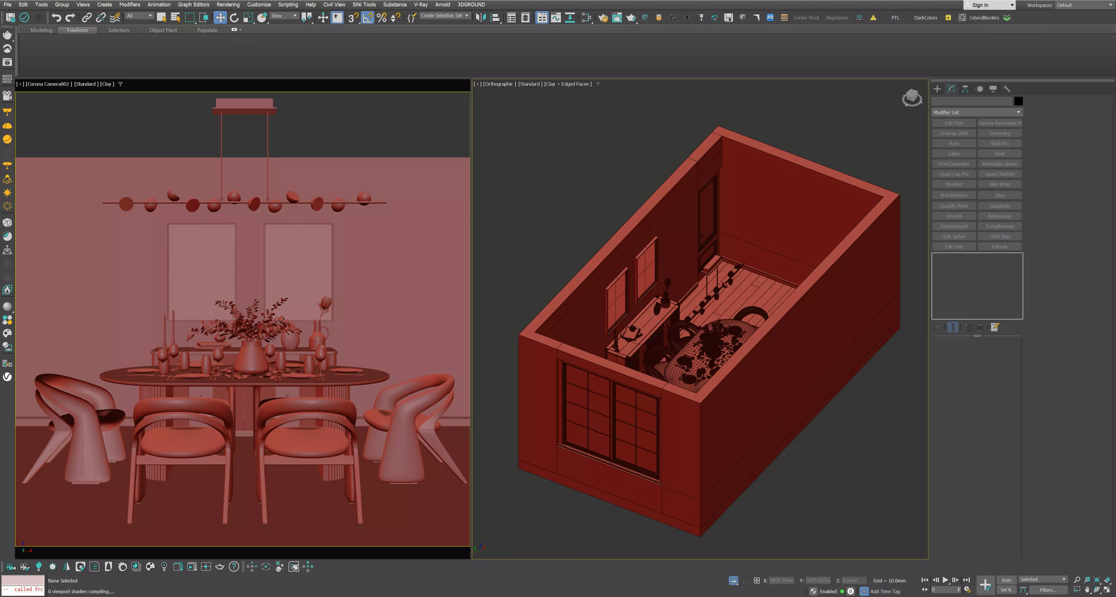 Modern Dining Room Scene 3ds Max Corona 3D model_3