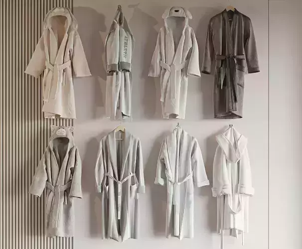 Bathrobe Collection Realistic 3D Clothes Set 044