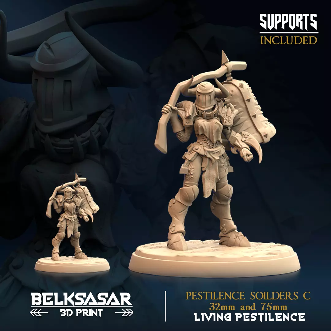 Pestilence Soilders C 32mm and 75mm 3D print model