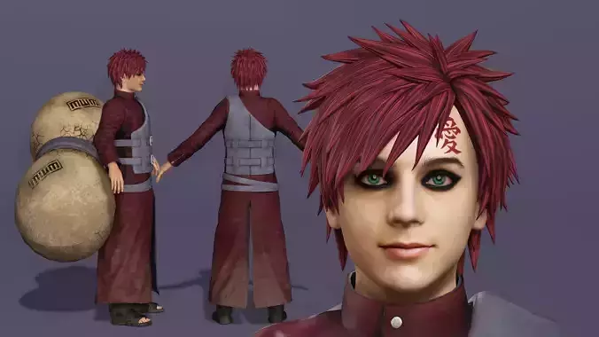 Gaara Realistic Ninja Naruto Next-Gen Quality UE Engine Ready