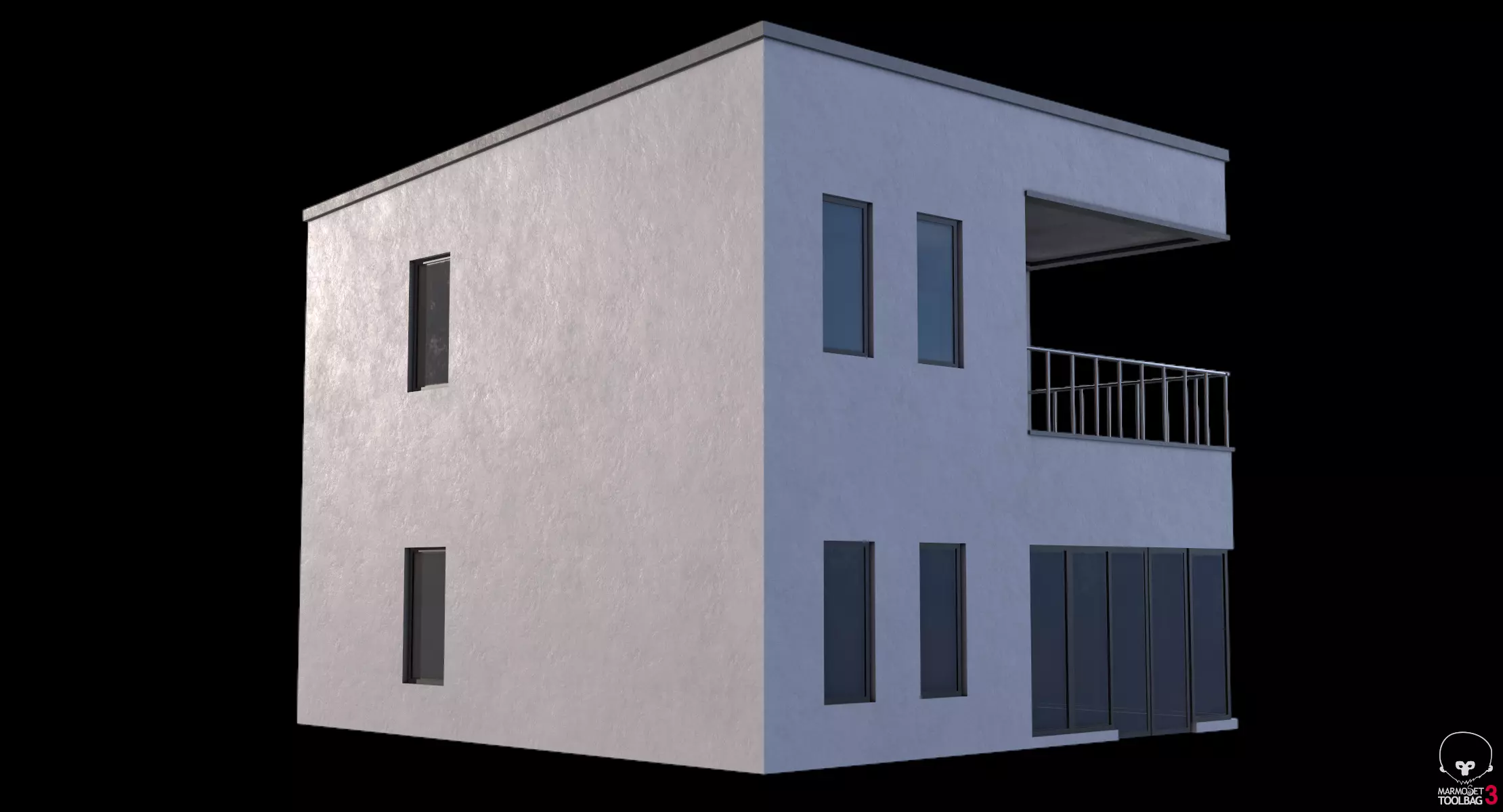 Modern House Low-poly 3D model_10