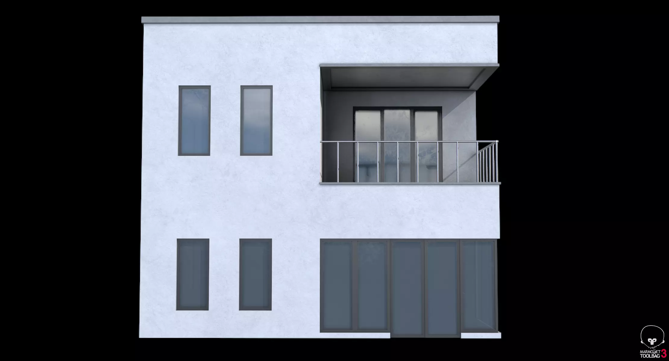 Modern House Low-poly 3D model_11