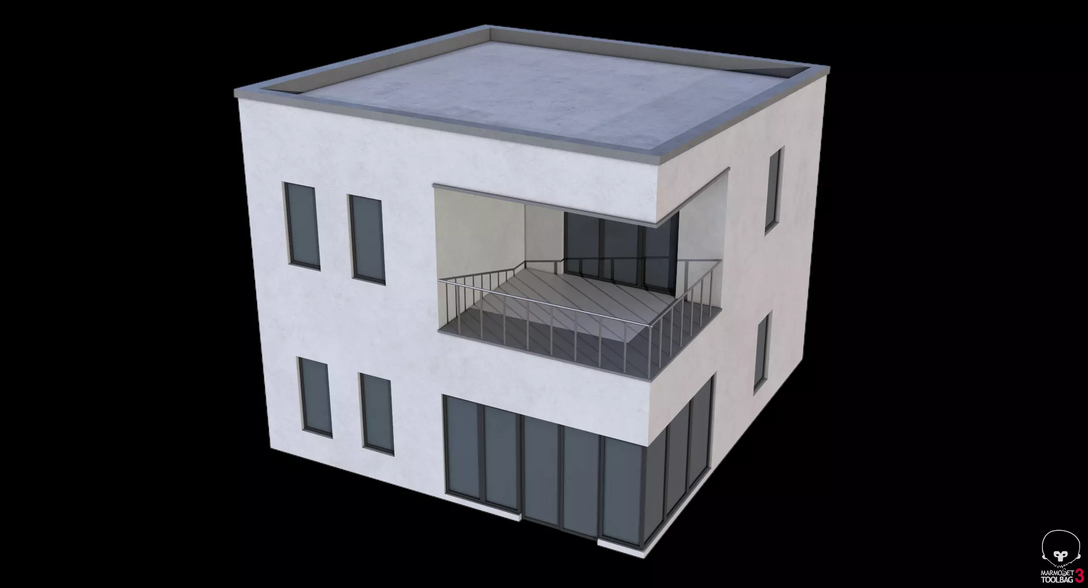 Modern House Low-poly 3D model_13