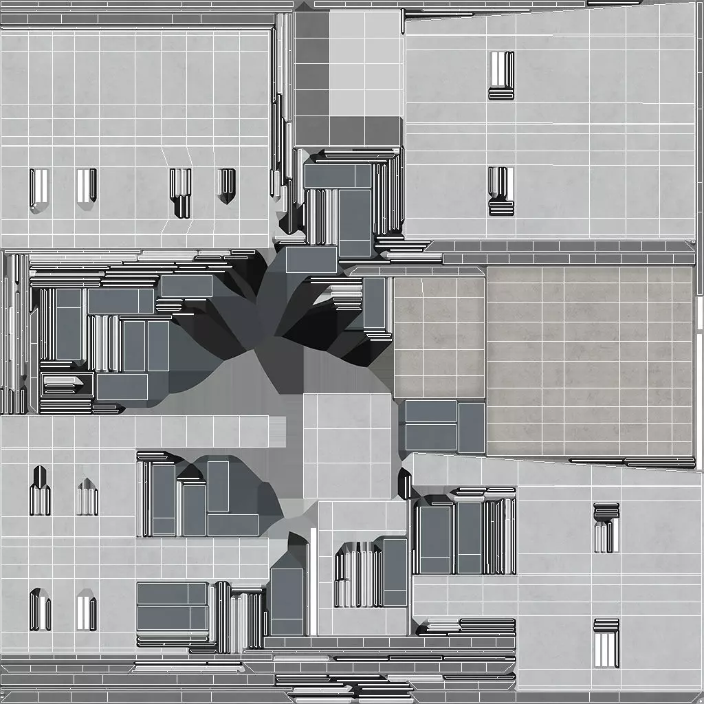 Modern House Low-poly 3D model_7