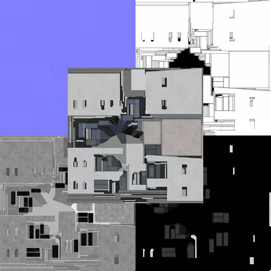 Modern House Low-poly 3D model_8