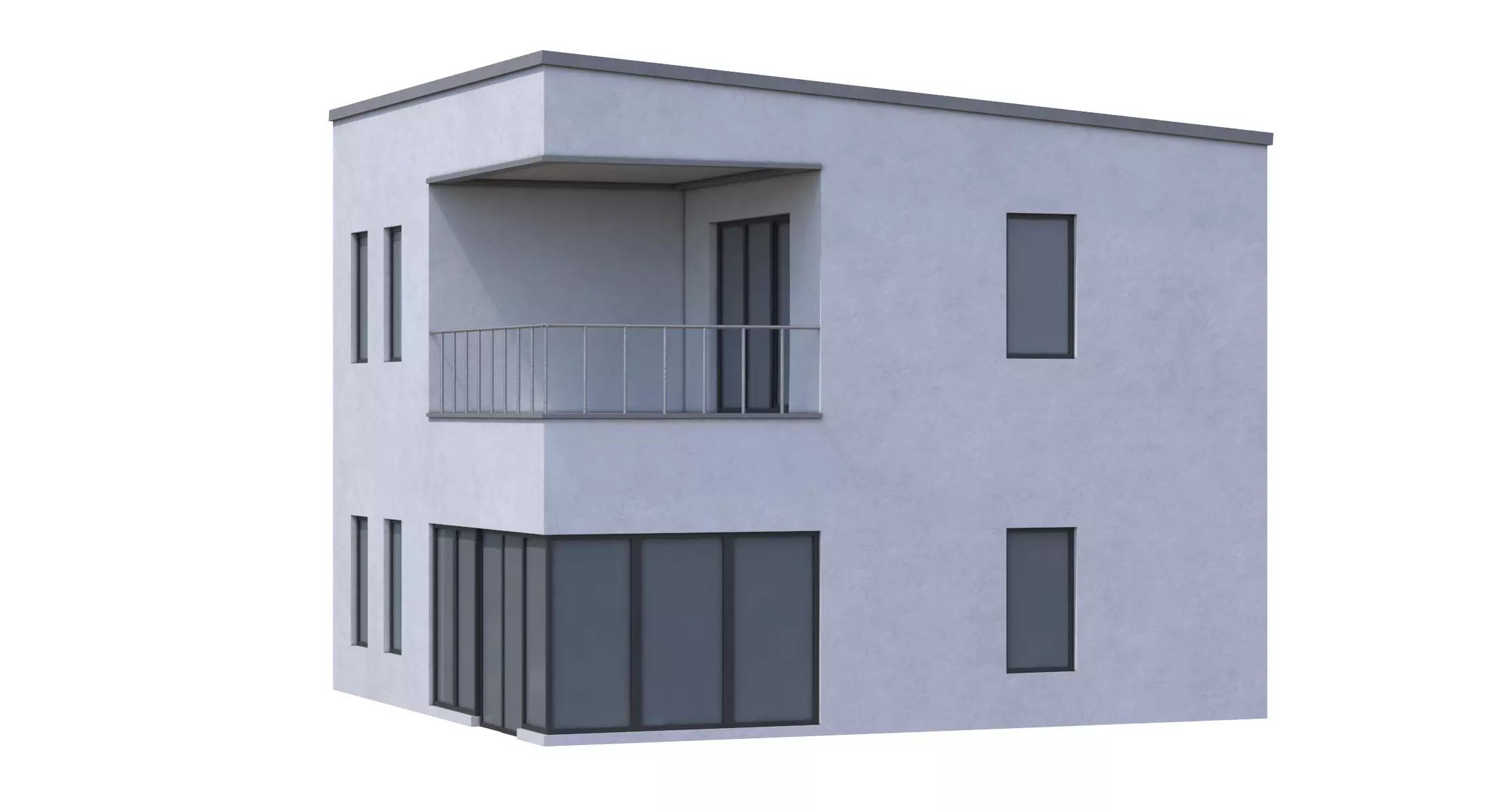 Modern House Low-poly 3D model_4