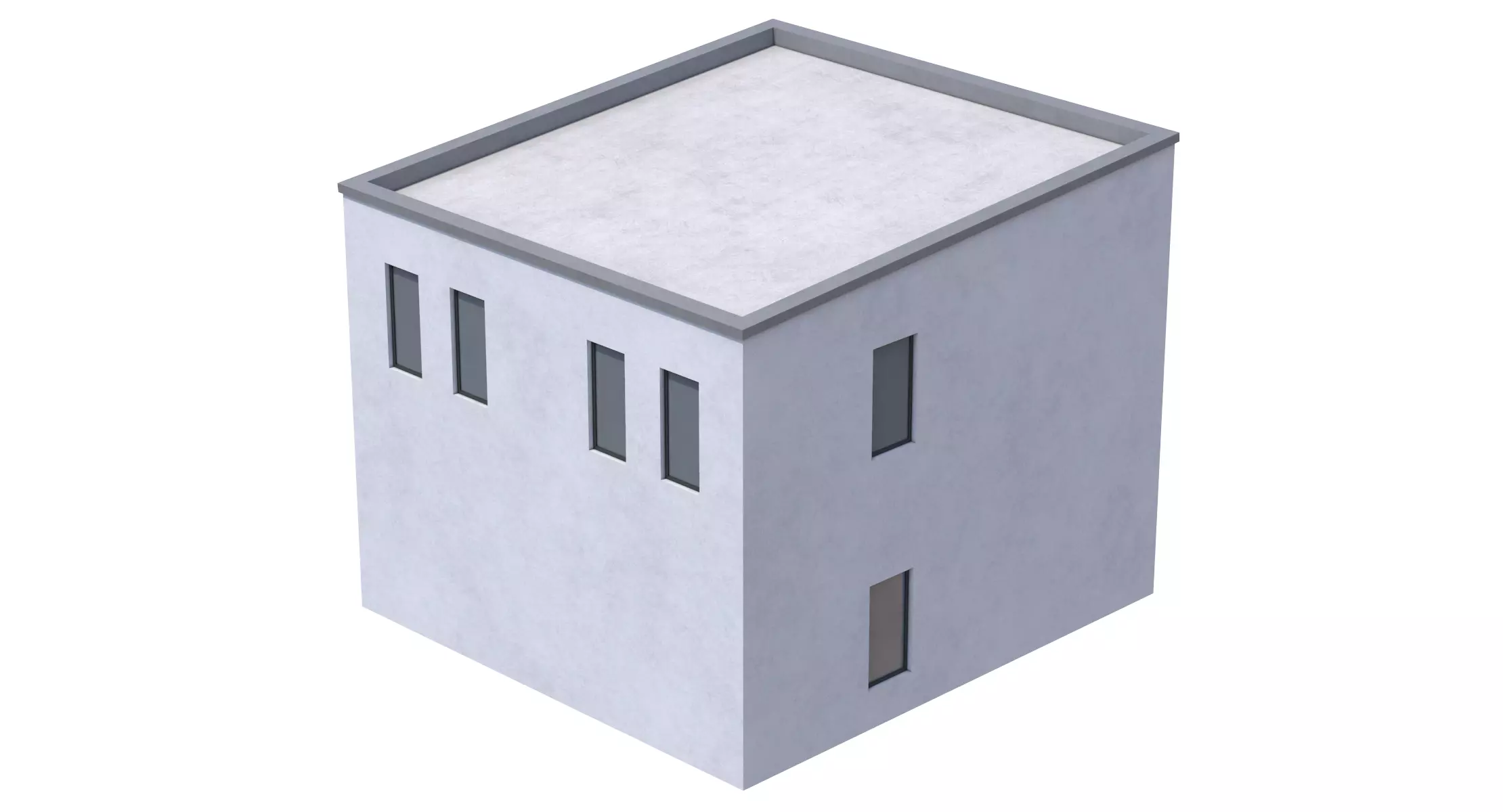 Modern House Low-poly 3D model_5