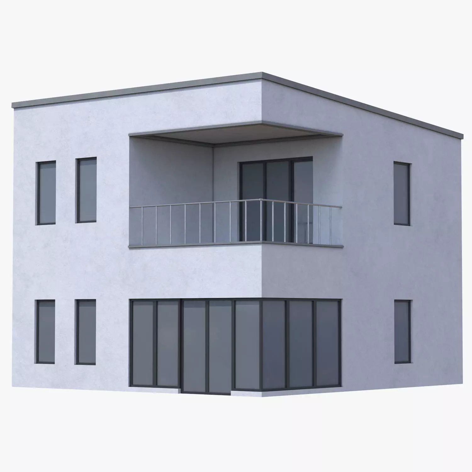 Modern House Low-poly 3D model_0