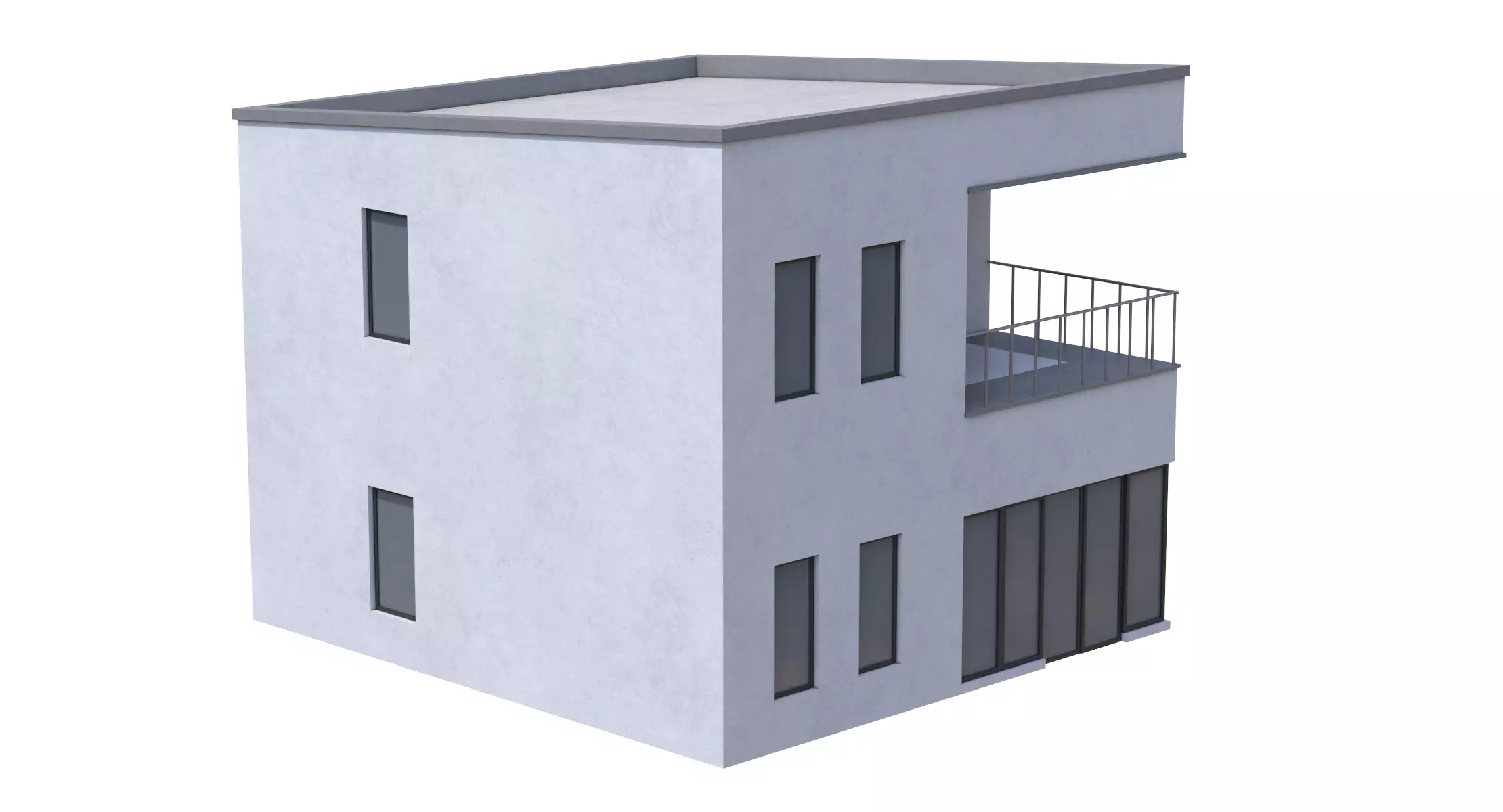 Modern House Low-poly 3D model_3