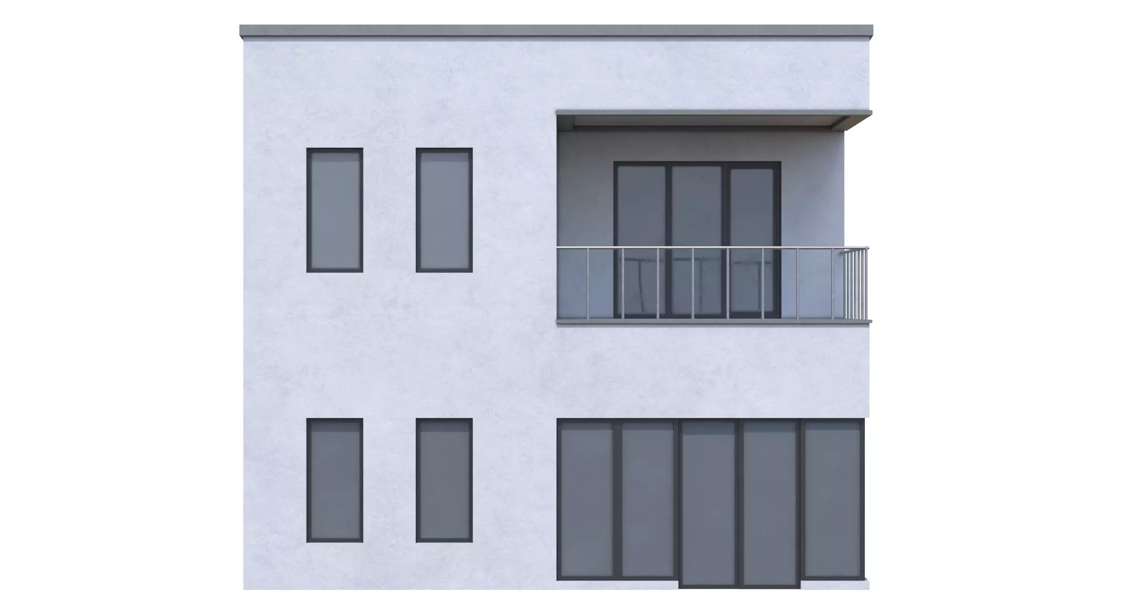 Modern House Low-poly 3D model_1