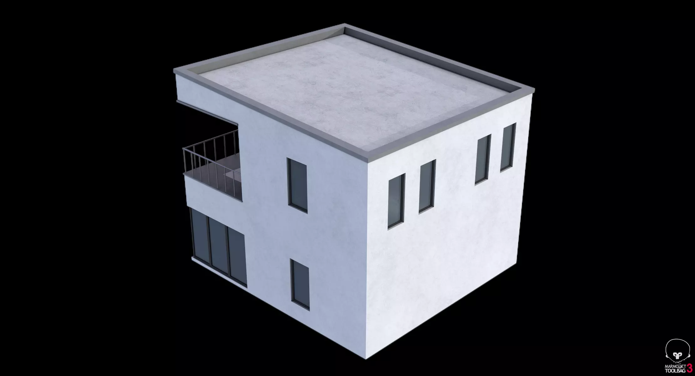 Modern House Low-poly 3D model_12