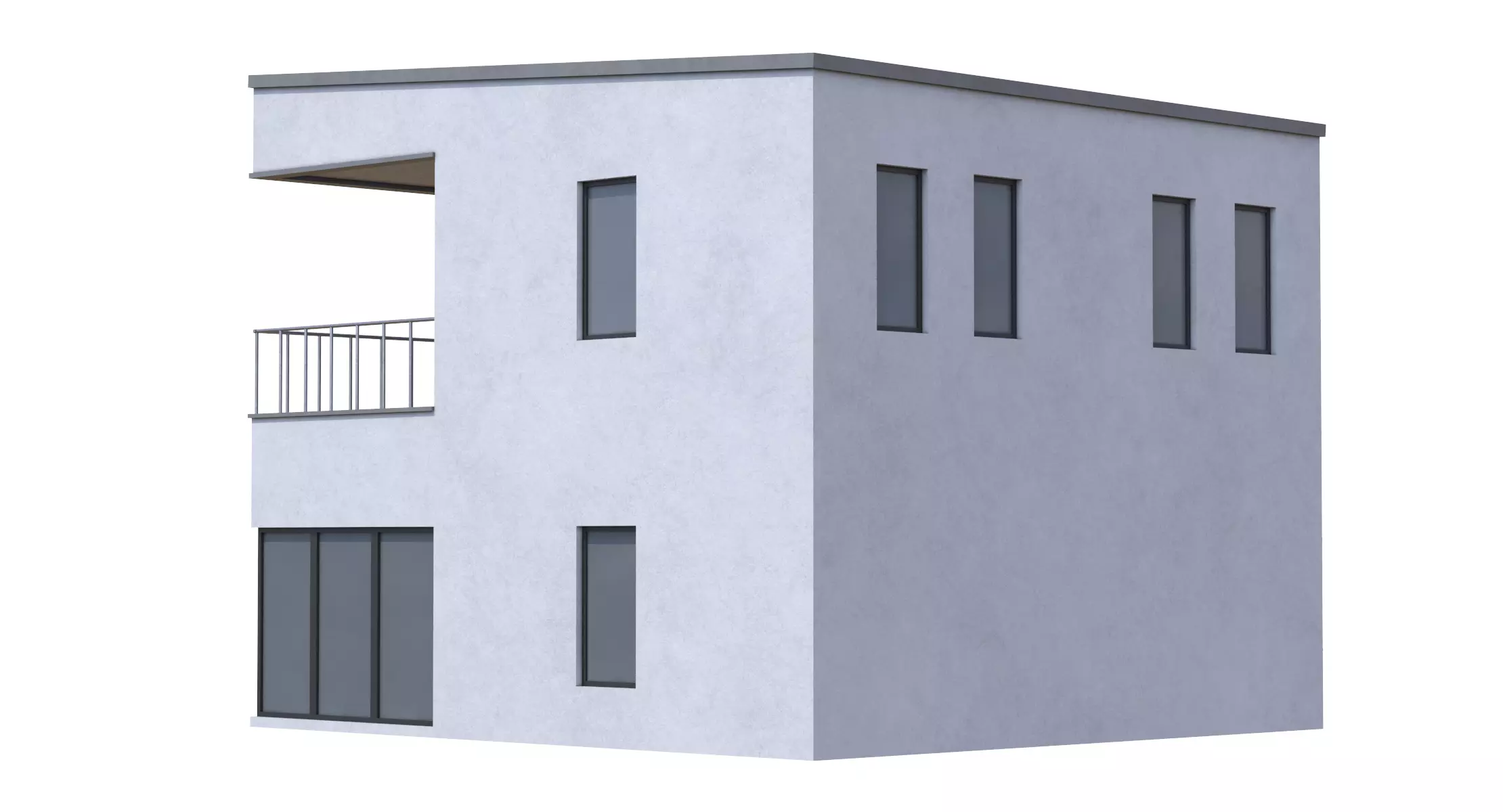 Modern House Low-poly 3D model_2