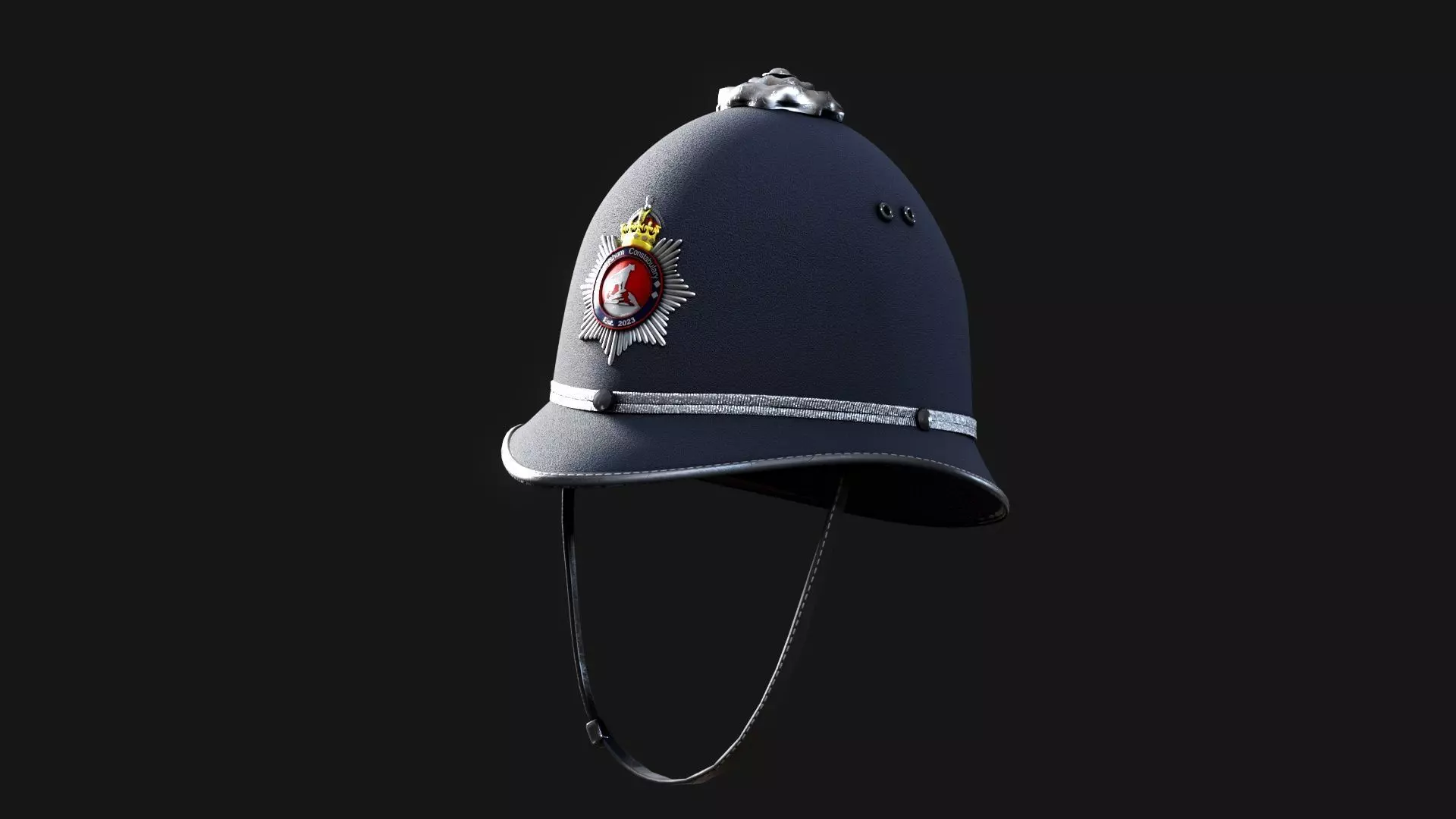 Custodian Police Helmet GTA Ready FBX OBJ BLENDER Low-poly 3D model_9