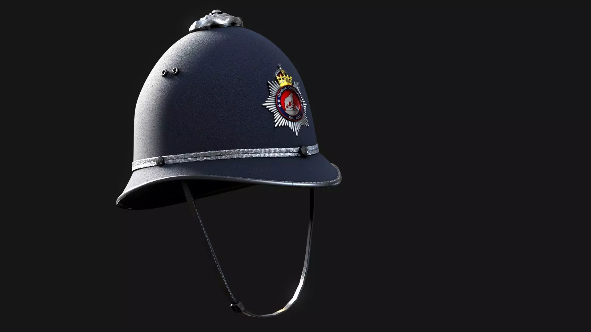 Custodian Police Helmet GTA Ready FBX OBJ BLENDER Low-poly 3D model_6