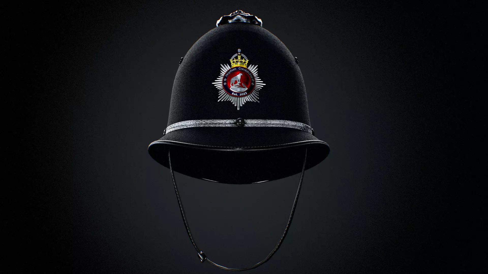 Custodian Police Helmet GTA Ready FBX OBJ BLENDER Low-poly 3D model_0